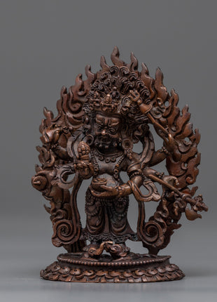 Himalayan Statue For White Mahakala Mantra Practice | Traditional Tibetan Buddhist Artcraft
