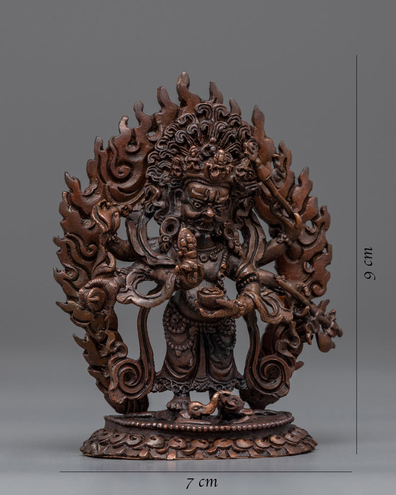 Himalayan Statue For White Mahakala Mantra Practice | Traditional Tibetan Buddhist Artcraft
