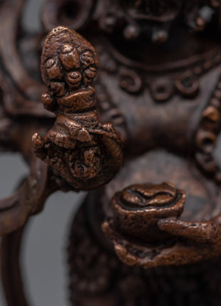 Himalayan Statue For White Mahakala Mantra Practice | Traditional Tibetan Buddhist Artcraft