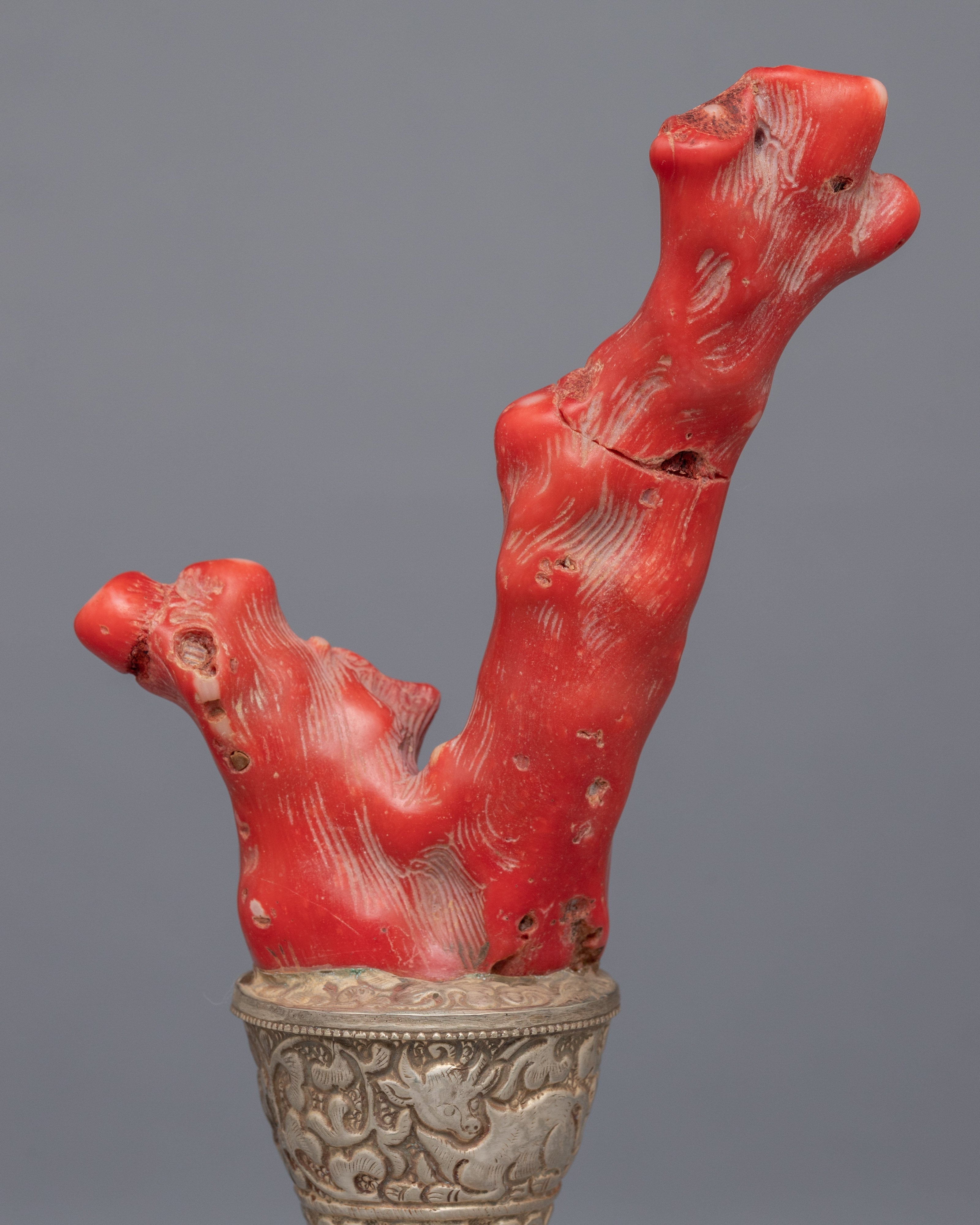 Red Coral Sculpture Stamp | Home Decor