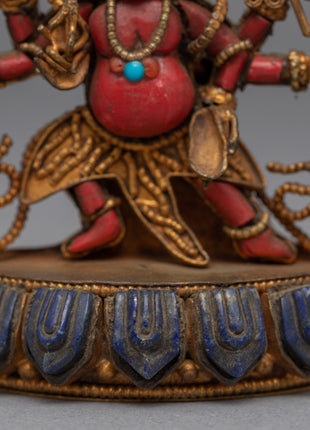 Six Armed Mahakala Statue | Traditional Buddhist Art