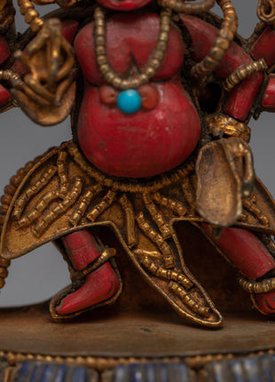 Six Armed Mahakala Statue | Traditional Buddhist Art