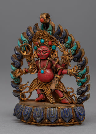 Six Armed Mahakala Statue | Traditional Buddhist Art