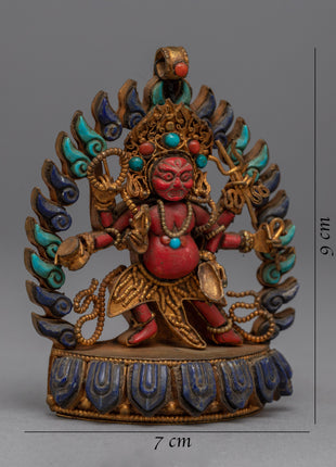 Six Armed Mahakala Statue | Traditional Buddhist Art