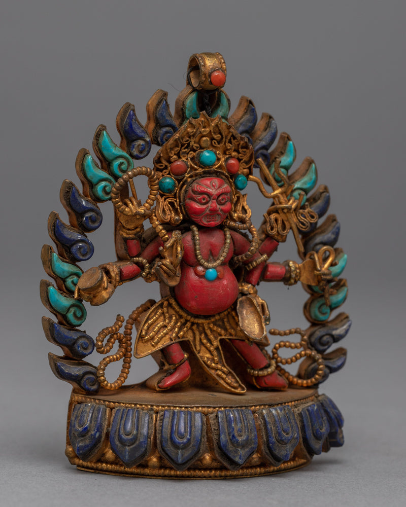 Six Armed Mahakala Statue | Traditional Buddhist Art