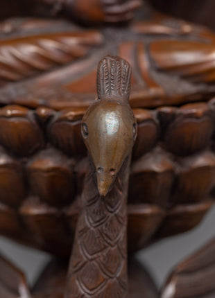 Traditional Copper Statue For Mahamayuri Mantra Practice | Tibetan Great Peacock Goddess Art