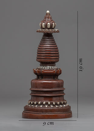 Silver Plated Stupa | Himalayan Art
