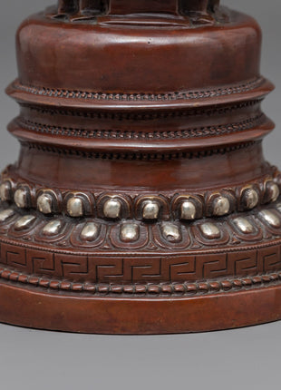 Silver Plated Stupa | Himalayan Art