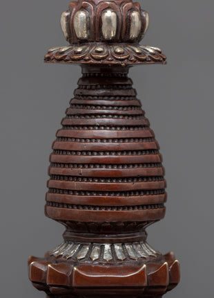 Silver Plated Stupa | Himalayan Art