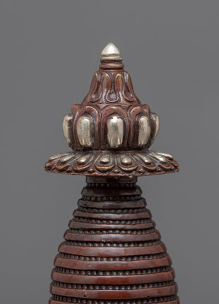 Silver Plated Stupa | Himalayan Art