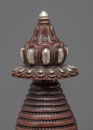 Silver Plated Stupa | Himalayan Art