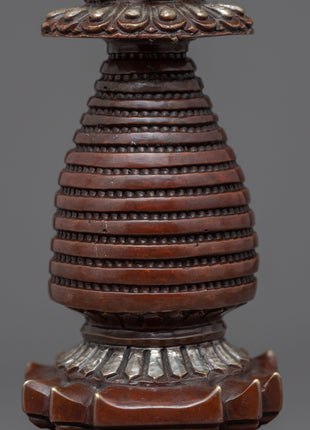 Silver Plated Stupa | Himalayan Art