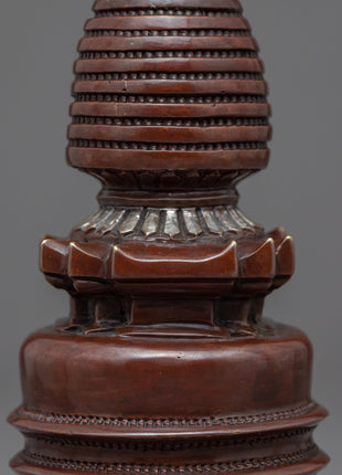 Silver Plated Stupa | Himalayan Art