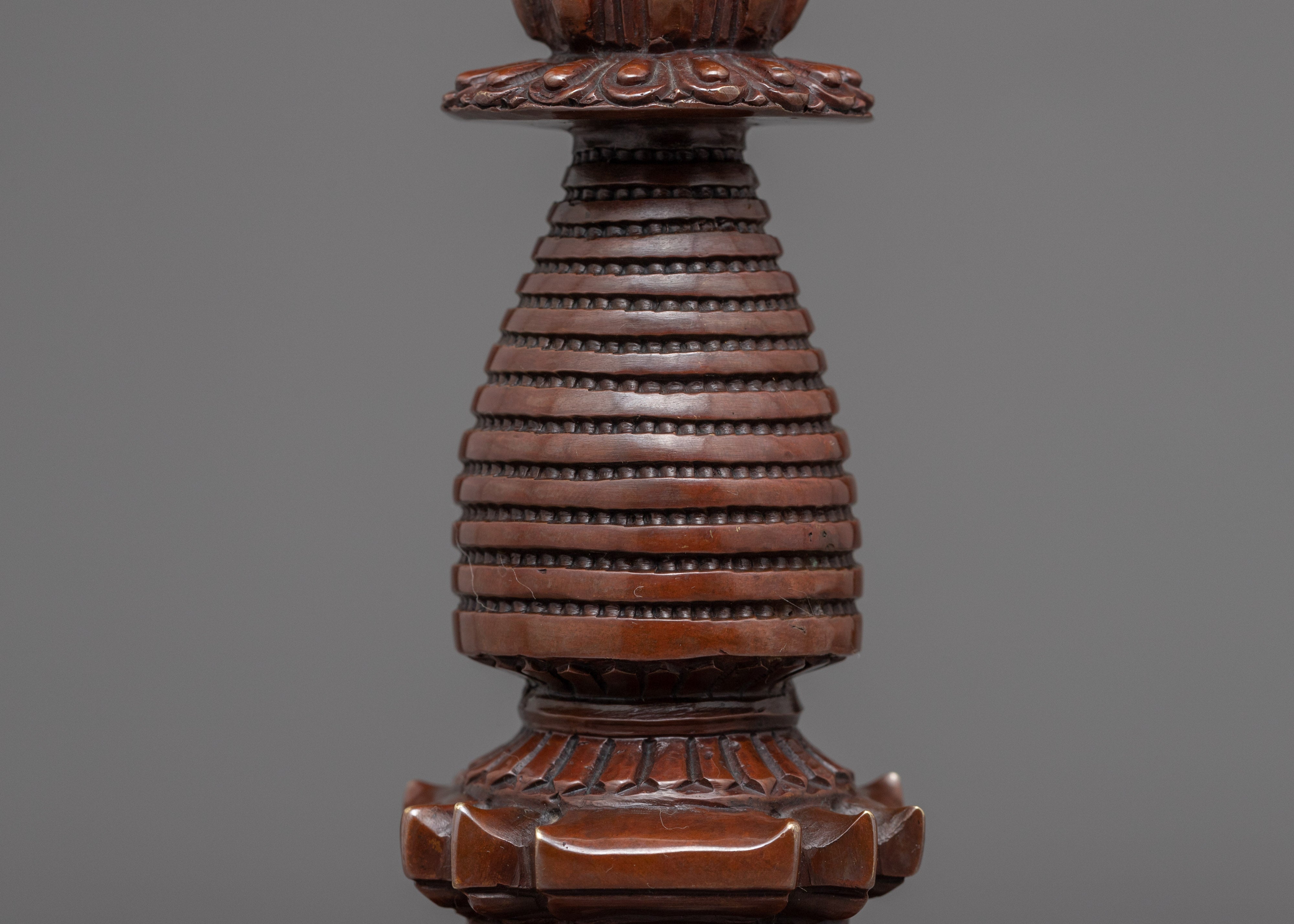 Tibetan Buddhist Kadampa Stupa | Traditionally Oxidized Copper Stupa