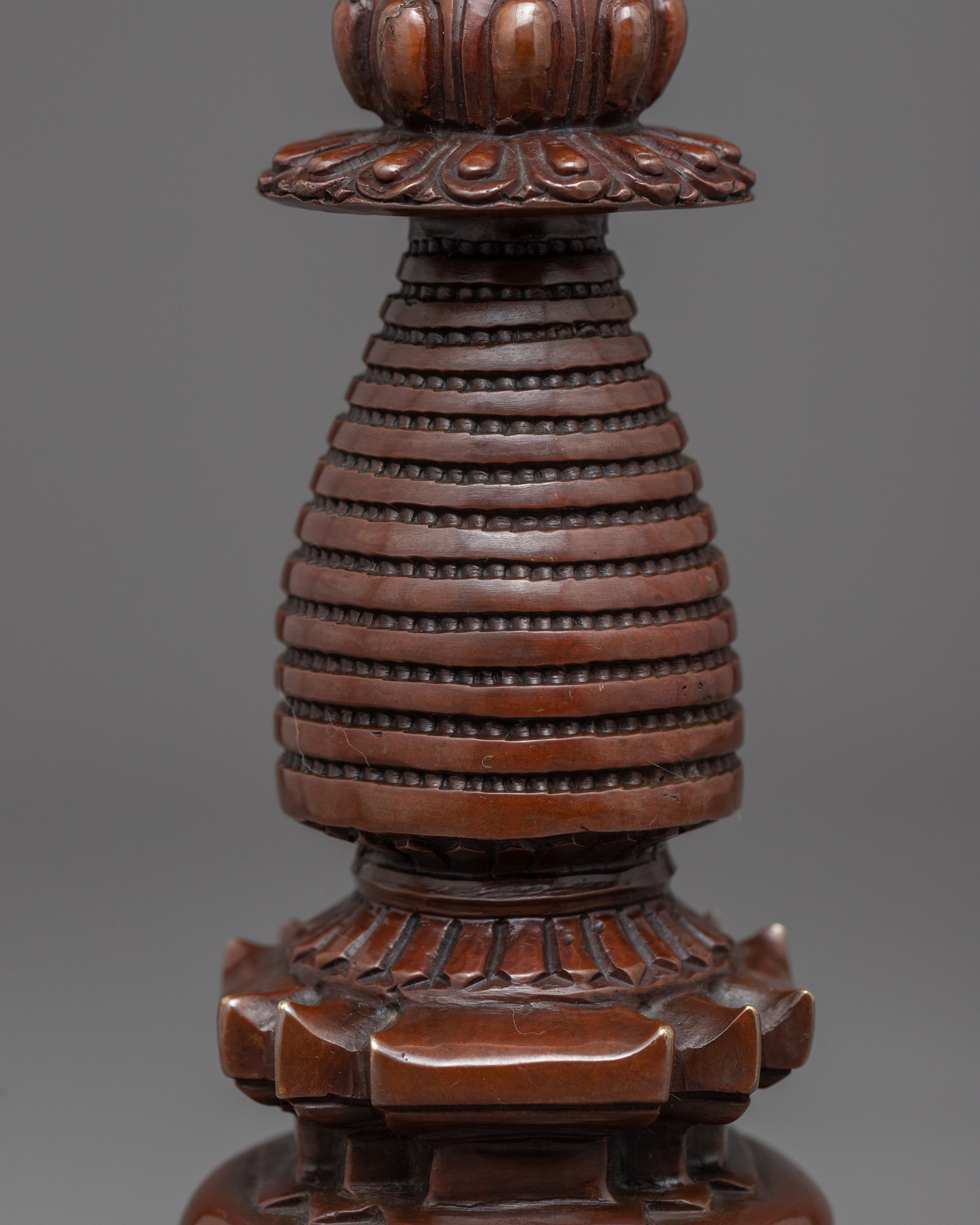 Tibetan Buddhist Kadampa Stupa | Traditionally Oxidized Copper Stupa