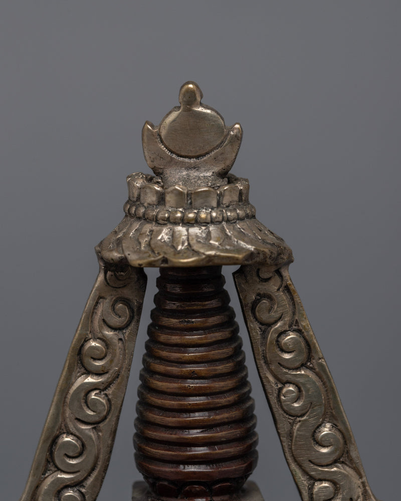 Buddhist Stupa For Home Decor | Silver Plated Stupa