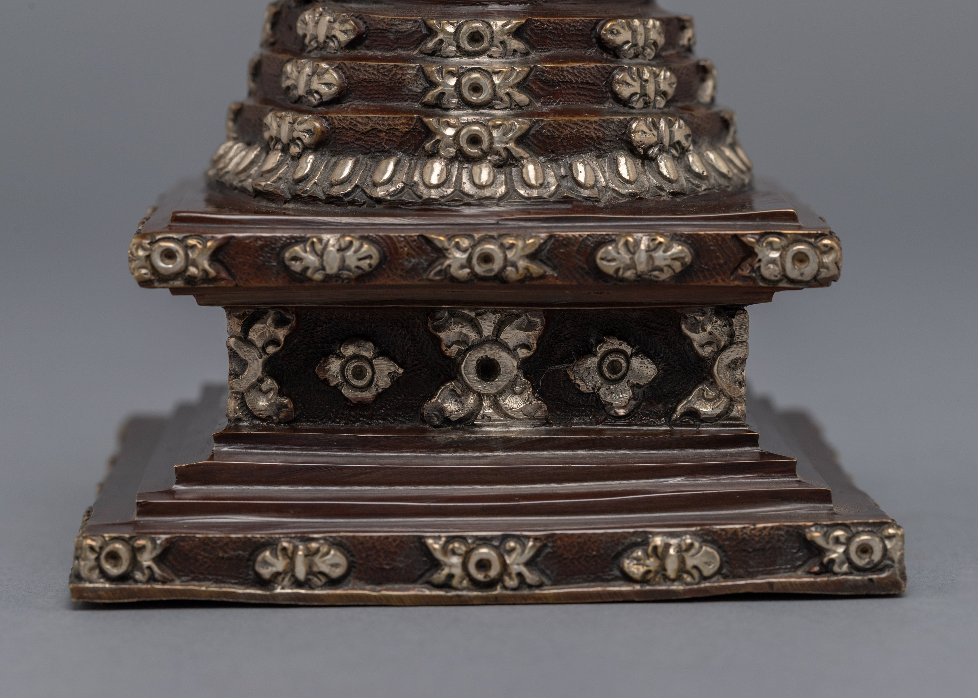 Buddhist Stupa For Home Decor | Silver Plated Stupa