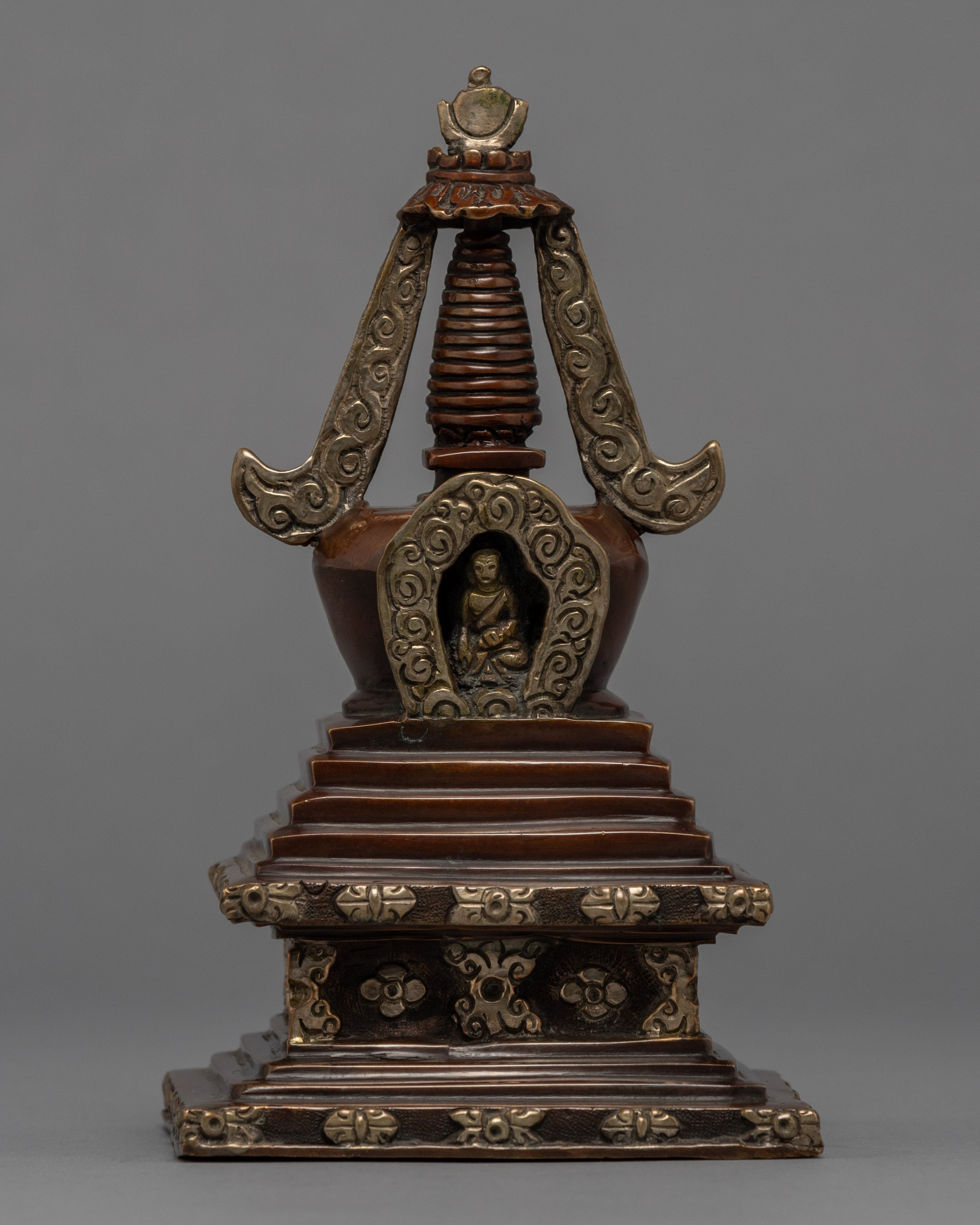 Buddhist Stupa Set | Silver Plated Stupa