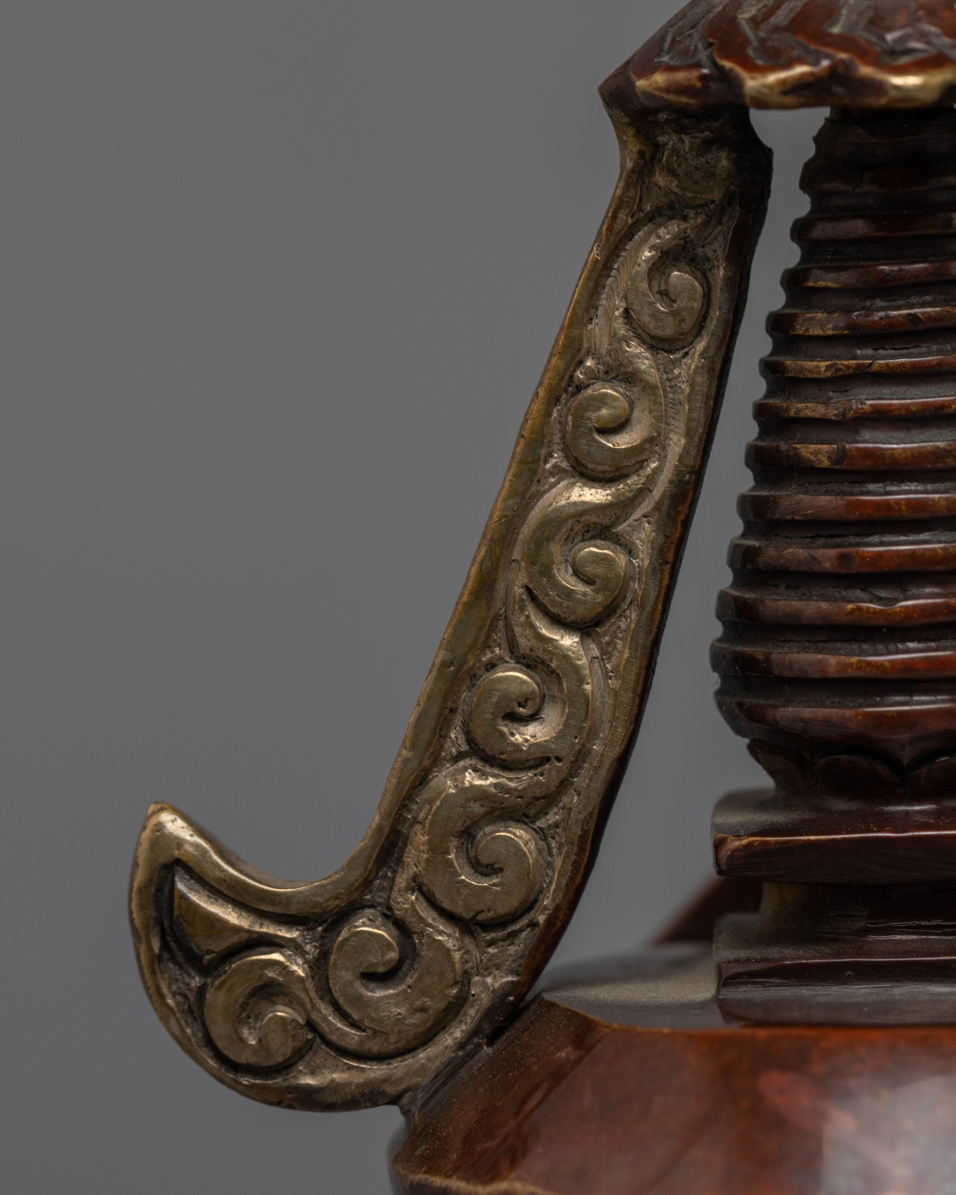 Tibetan Buddhist Stupa | Silver Plated Stupa