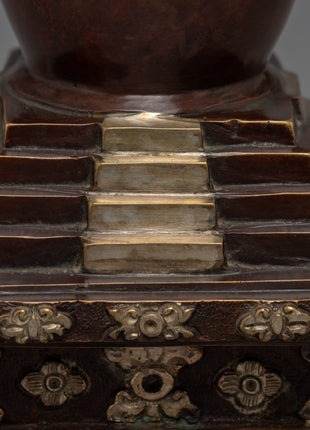 Tibetan Buddhist Stupa | Silver Plated Stupa