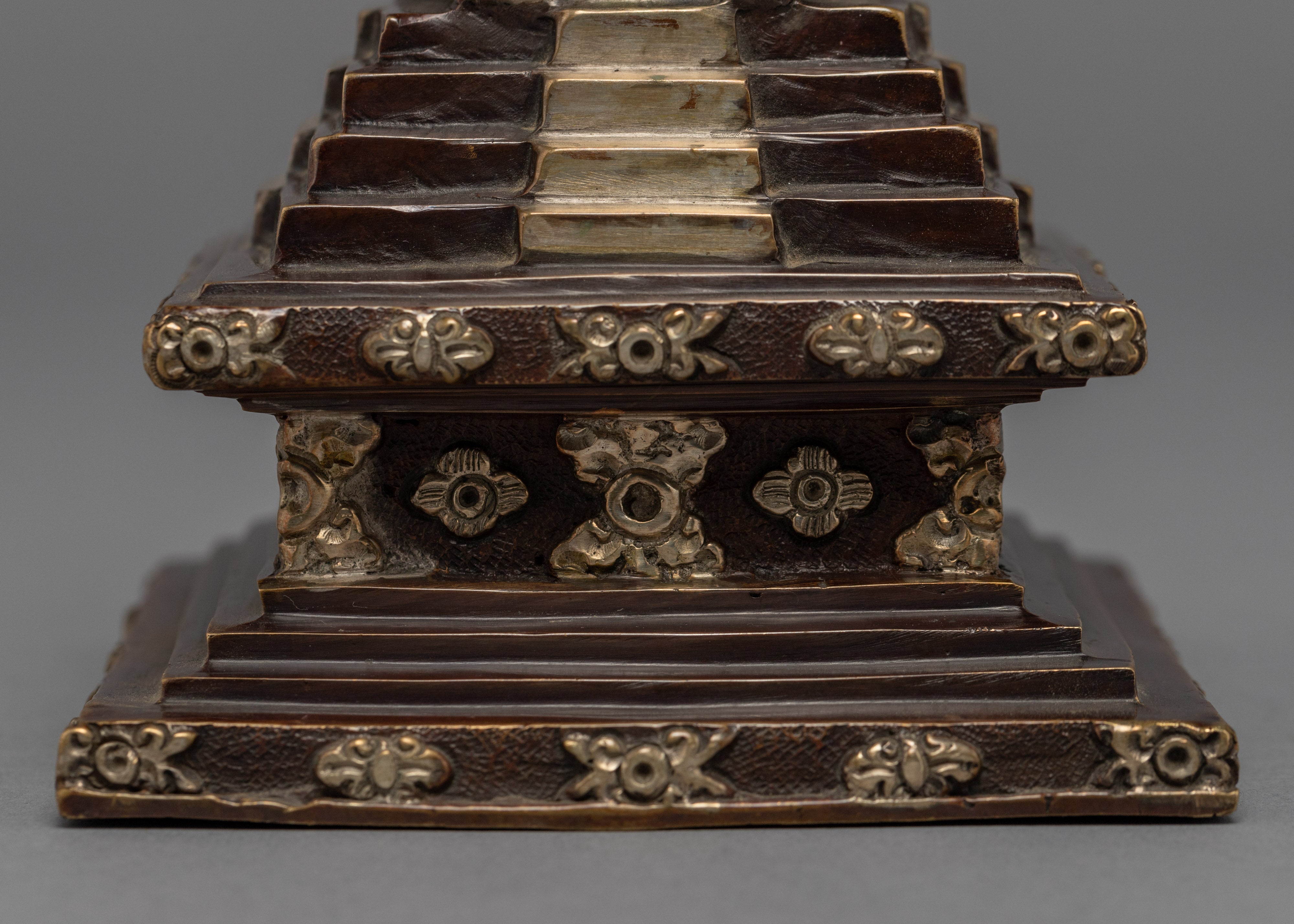 Tibetan Buddhist Stupa | Silver Plated Stupa