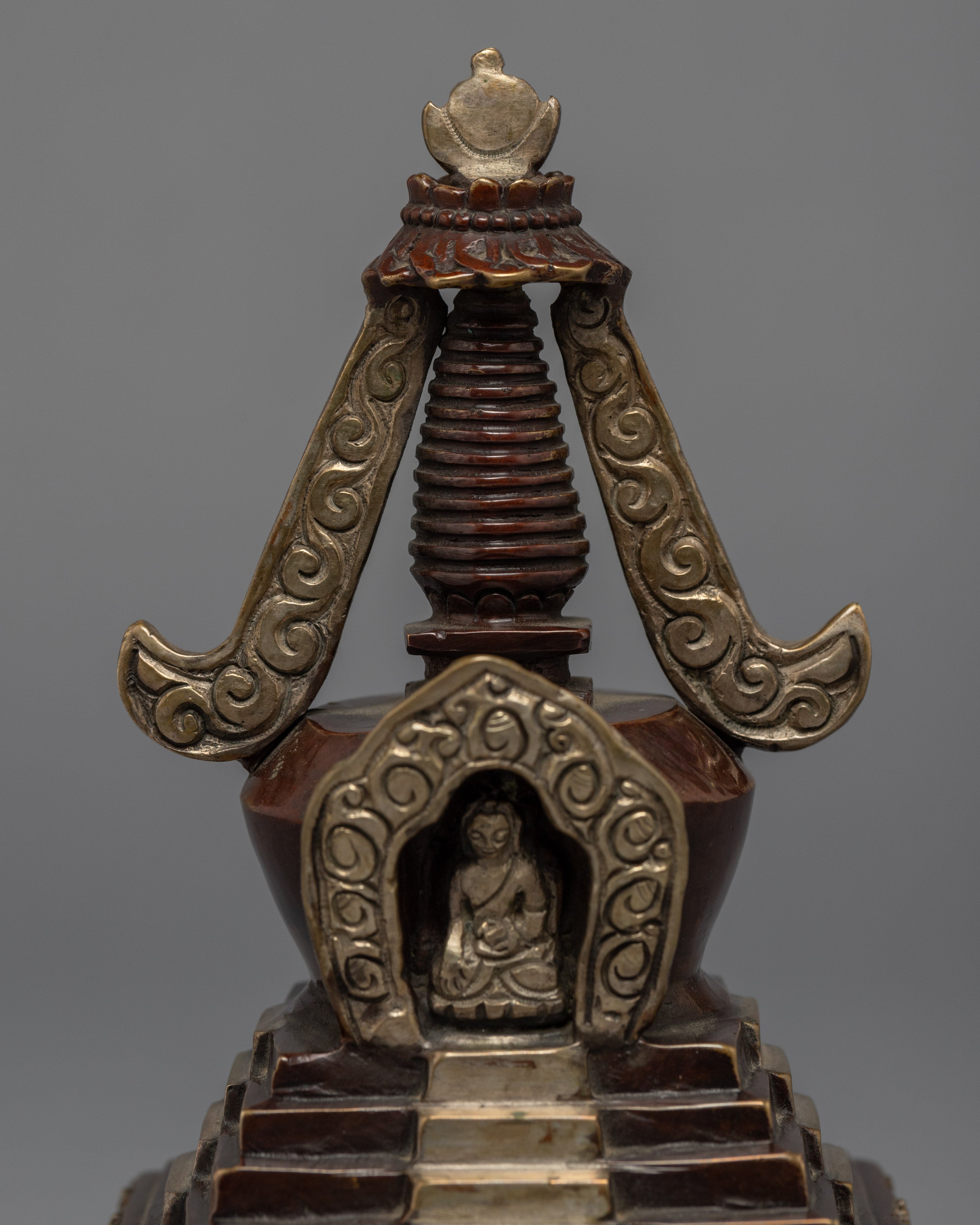 Tibetan Buddhist Stupa | Silver Plated Stupa