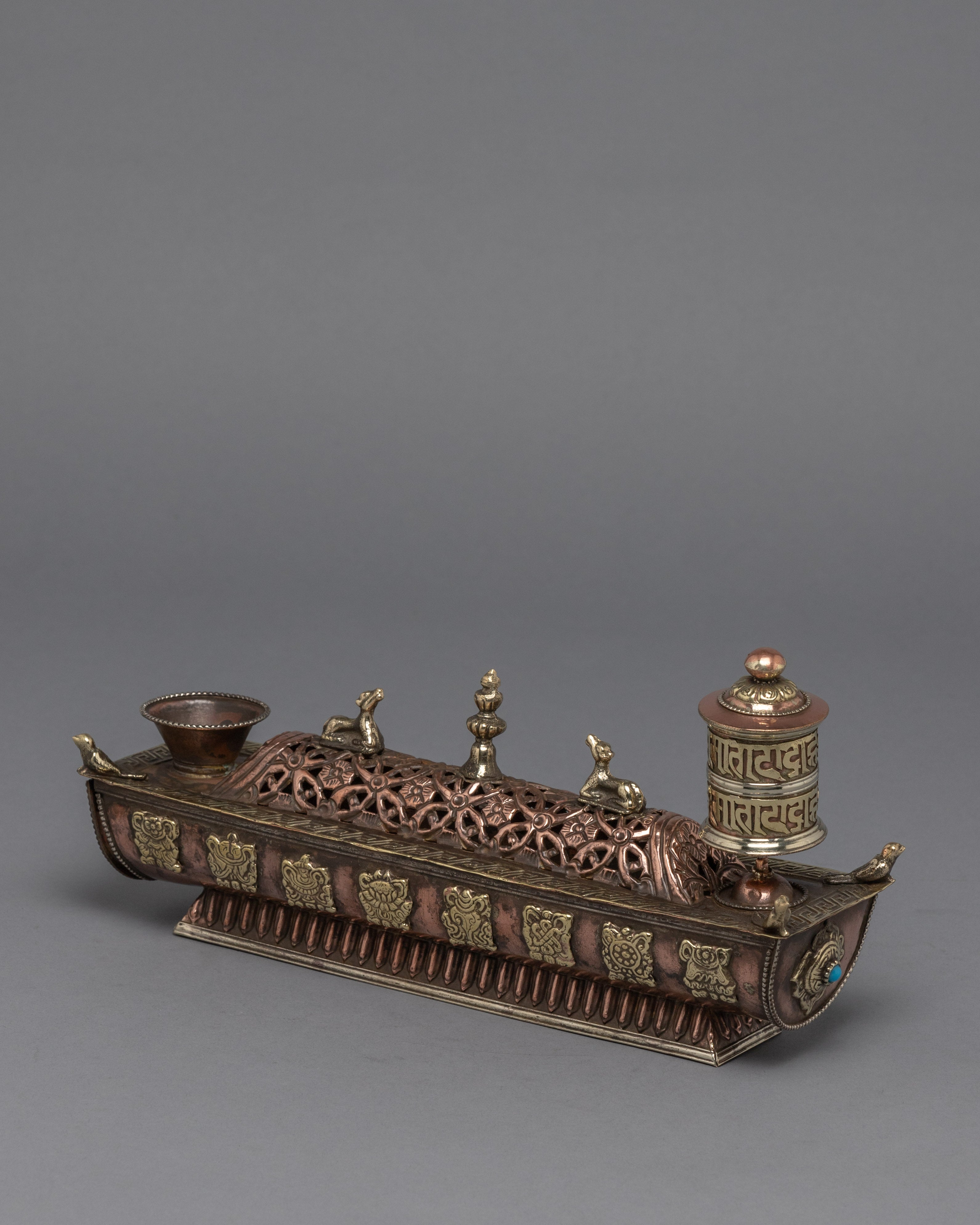 Prayer Wheel Incense Burner | Himalayan Art Work