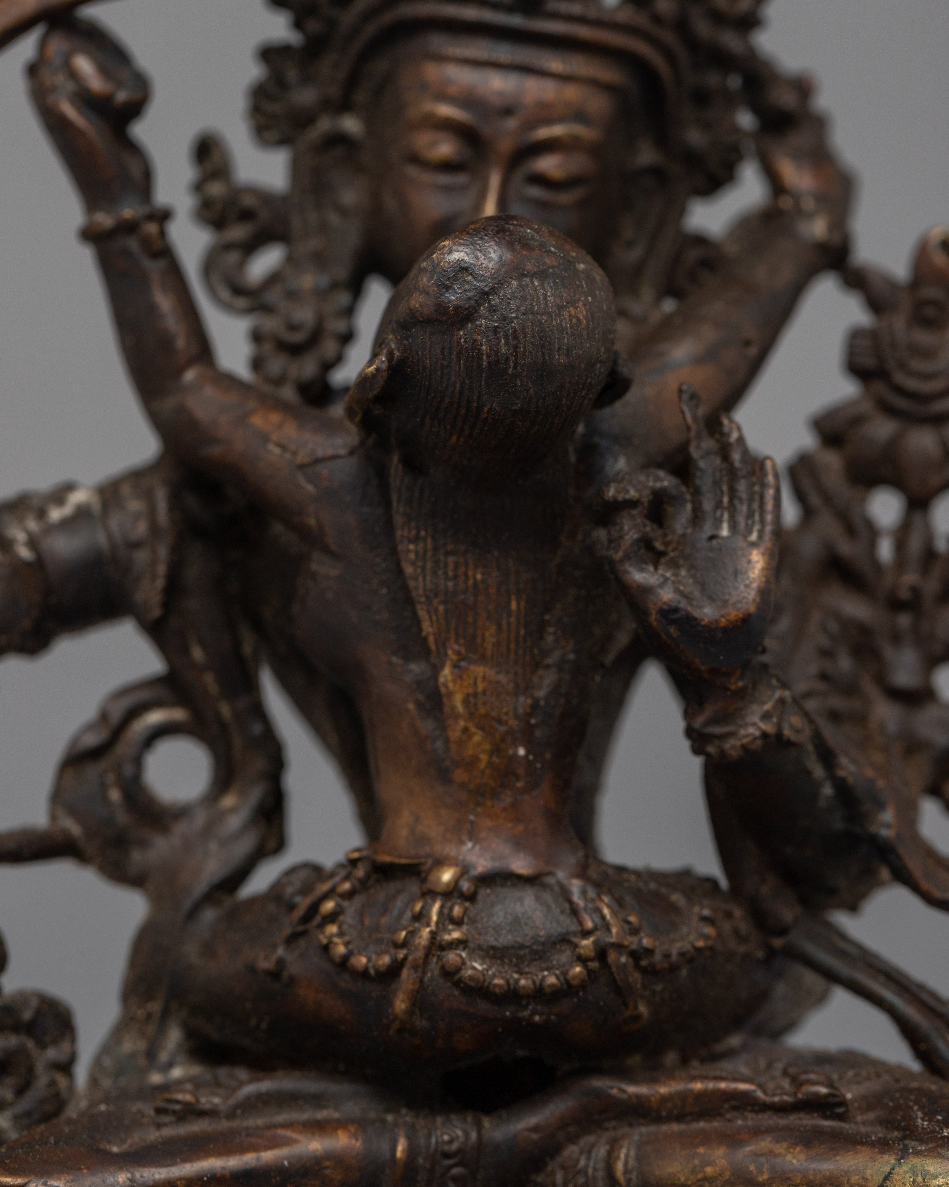 Manjushri Boddhisattva Sculpture With Consort | Traditional Buddhist Art