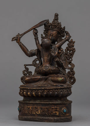 Manjushri Boddhisattva Sculpture With Consort | Traditional Buddhist Art
