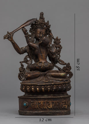 Manjushri Boddhisattva Sculpture With Consort | Traditional Buddhist Art