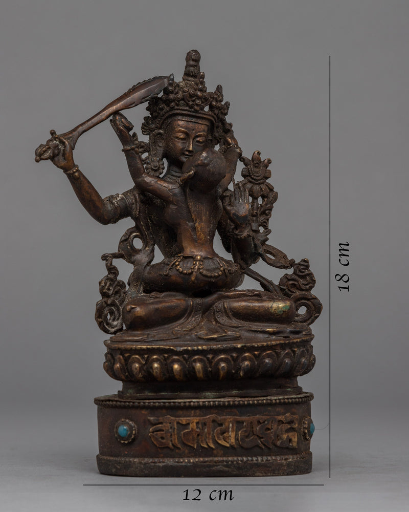 Manjushri Boddhisattva Sculpture With Consort | Traditional Buddhist Art