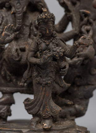 Antique Ganesh Statue | Copper Body Sculpture