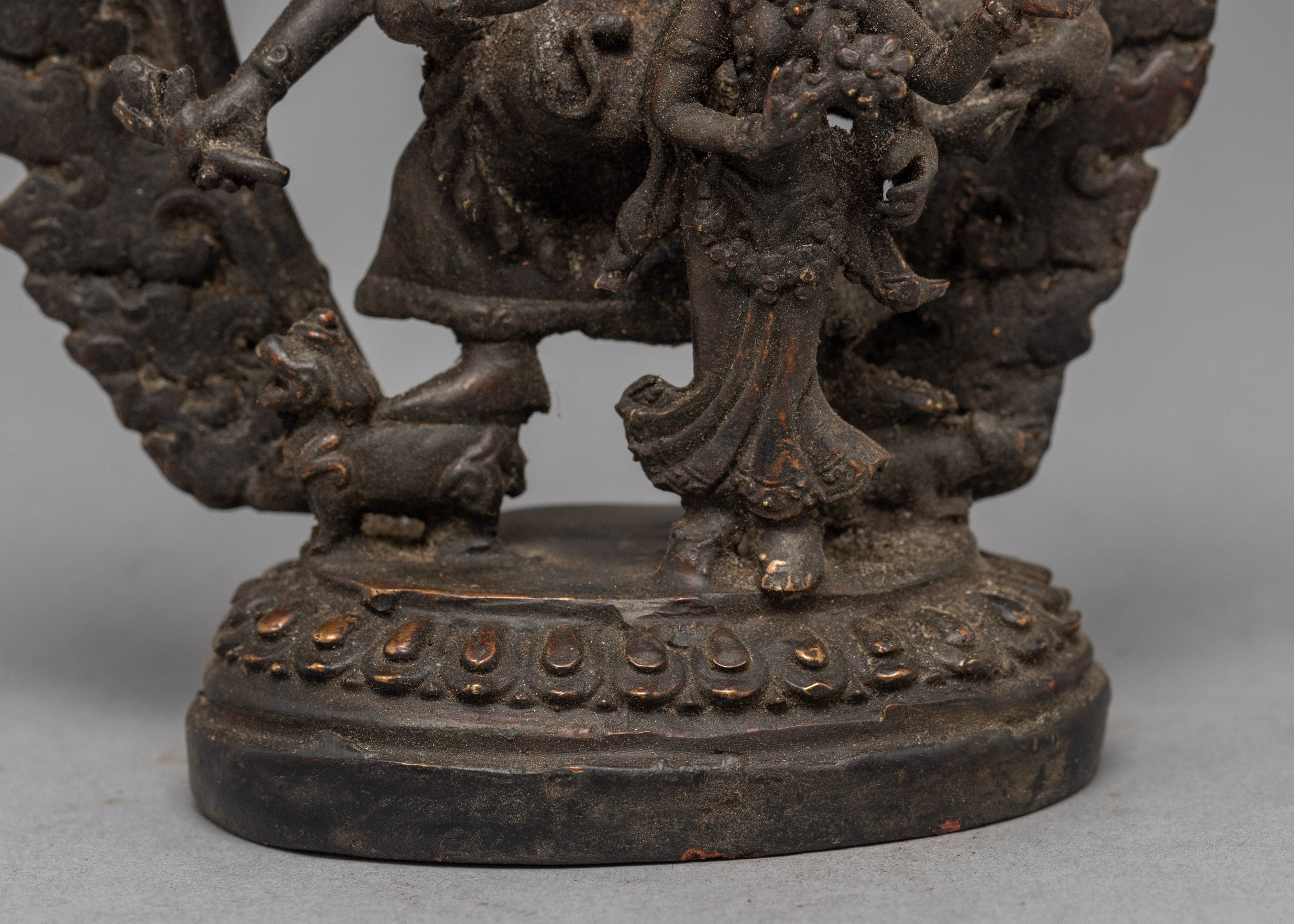Antique Ganesh Statue | Copper Body Sculpture