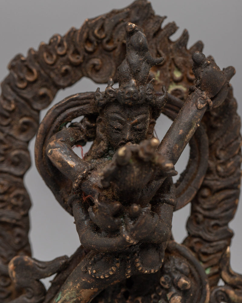 Chakrasamvara with Consort Statue | Buddhist Deity With Consort Sculpture