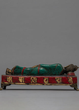Sleeping Buddha Statue | Gemstones Embedded on Shakyamuni Buddha Sulpture