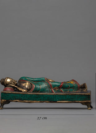 Sleeping Buddha Statue | Gemstones Embedded on Shakyamuni Buddha Sulpture