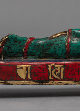 Sleeping Buddha Statue | Gemstones Embedded on Shakyamuni Buddha Sulpture
