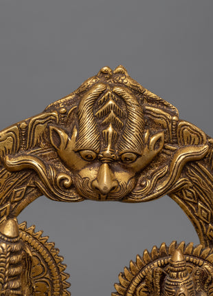 Traditional Radha And Krishna Gold Statue For Rituals | Hindu Deity Brass Figure
