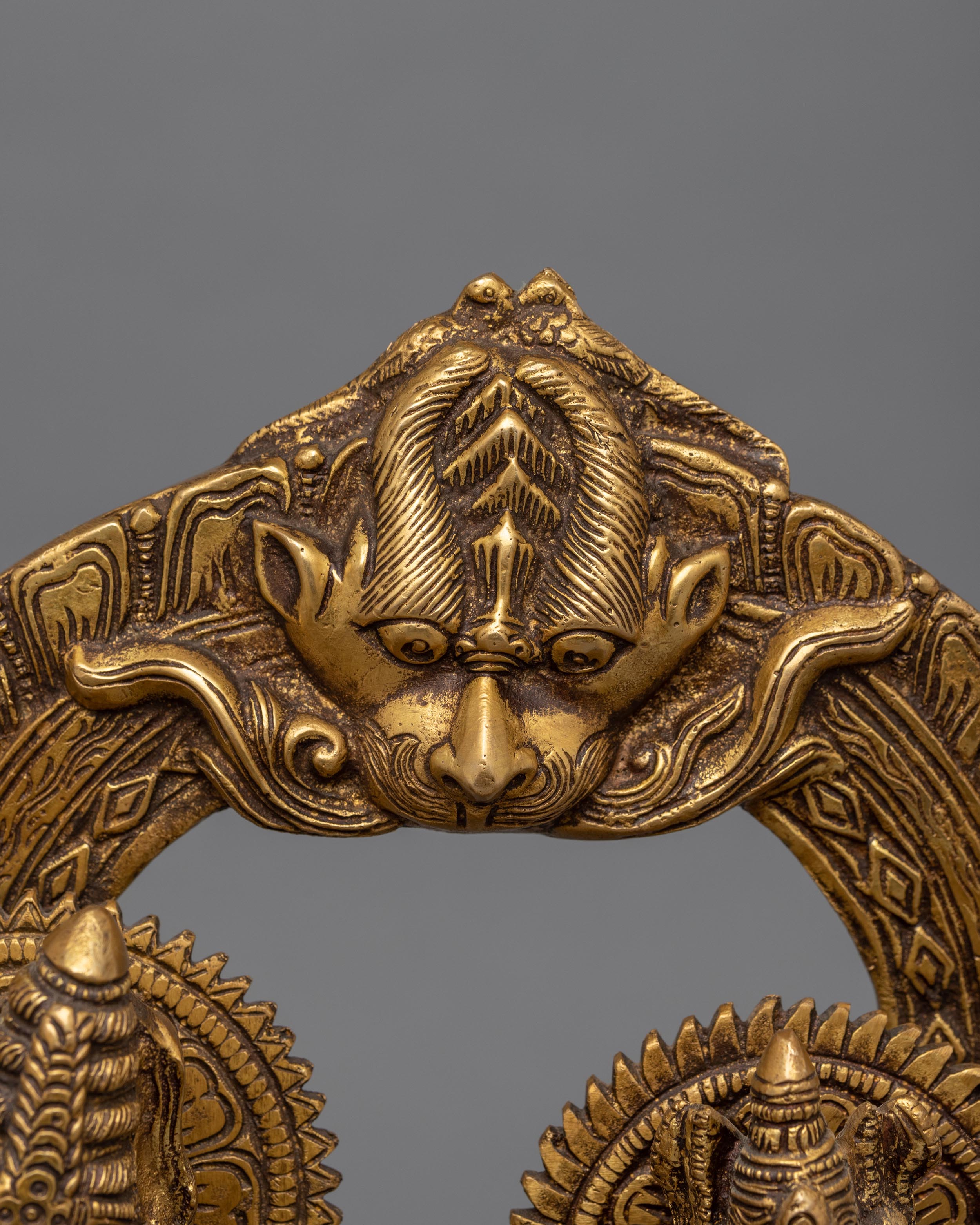 Traditional Radha And Krishna Gold Statue For Rituals | Hindu Deity Brass Figure