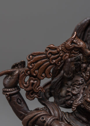 Copper Rahula Statue for Meditation and Ritual | Machine Made Buddhist Statue
