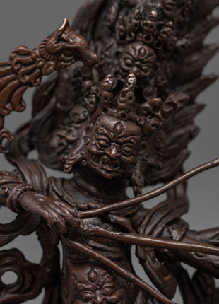 Copper Rahula Statue for Meditation and Ritual | Machine Made Buddhist Statue