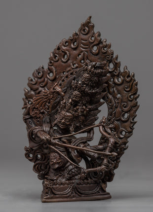 Copper Rahula Statue for Meditation and Ritual | Machine Made Buddhist Statue
