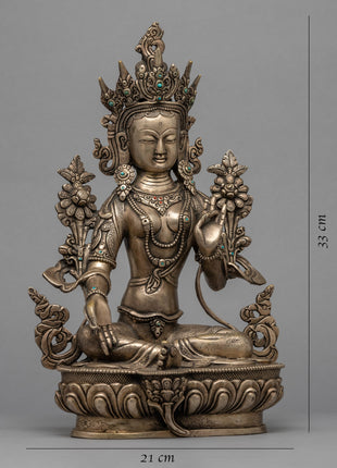 Green Tara Bodhisattva Statue | Traditional Tibetan Style Buddhist Statue
