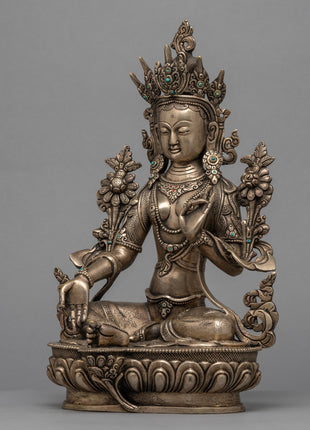 Green Tara Bodhisattva Statue | Traditional Tibetan Style Buddhist Statue