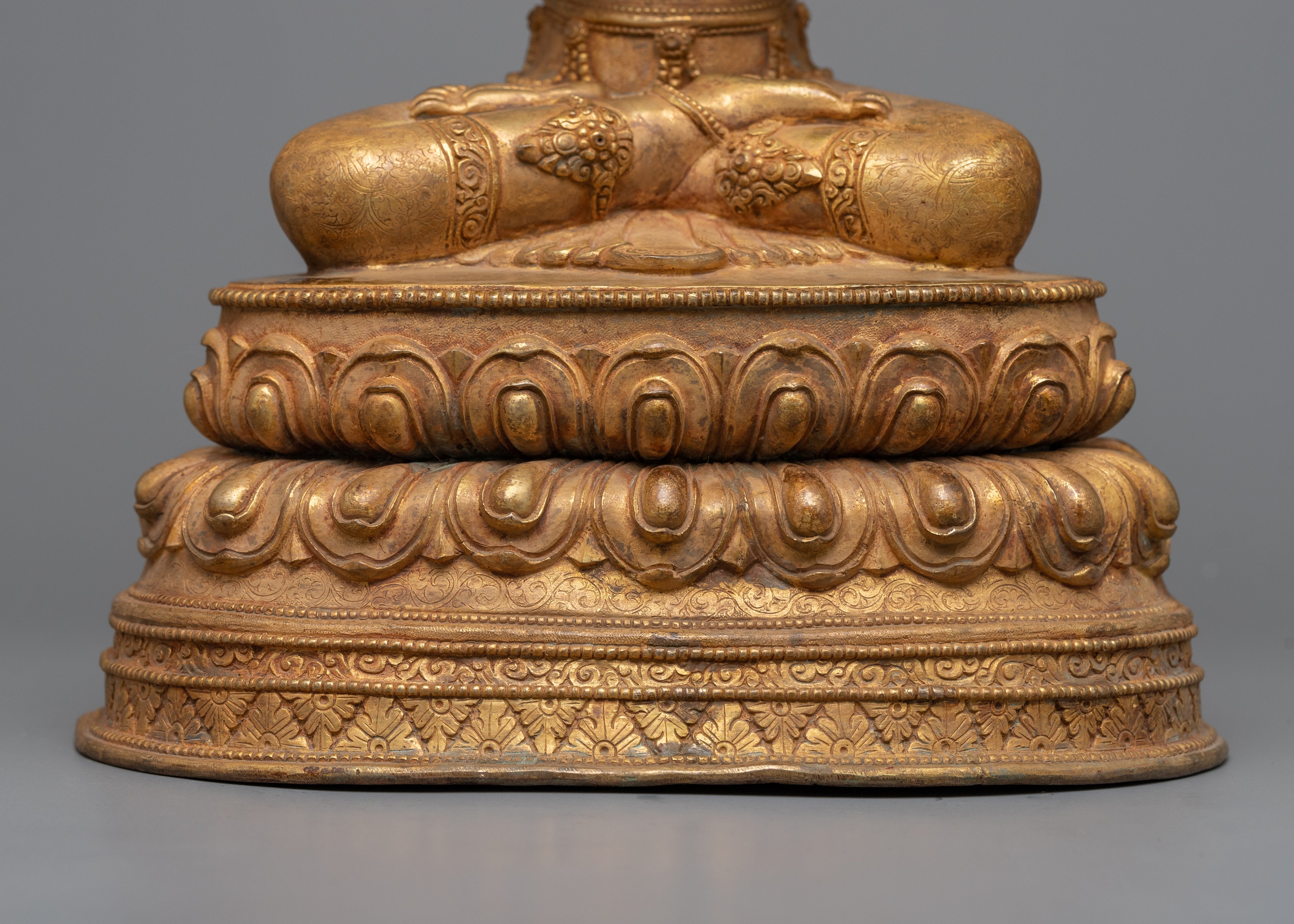 Gold Gilded Chenrezig Statue | Traditional Handcrafted Buddhist Art