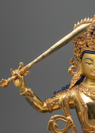 Manjushri Statue Tibetan | Fine Buddhist Artwork