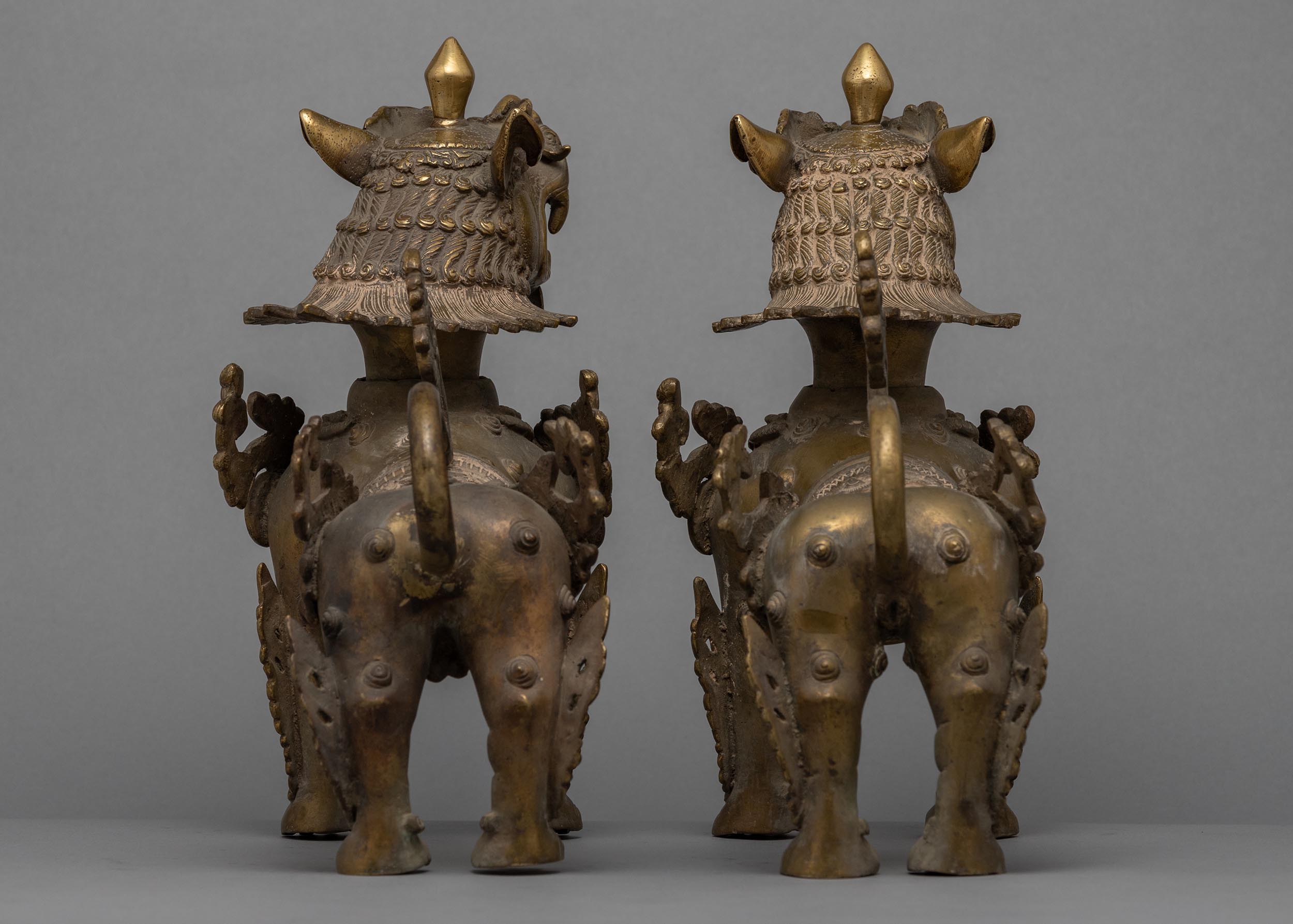 Bronze Lion Set | Buddhist Art