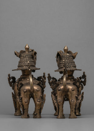 Lions Statue Set | Silver Plated Statue