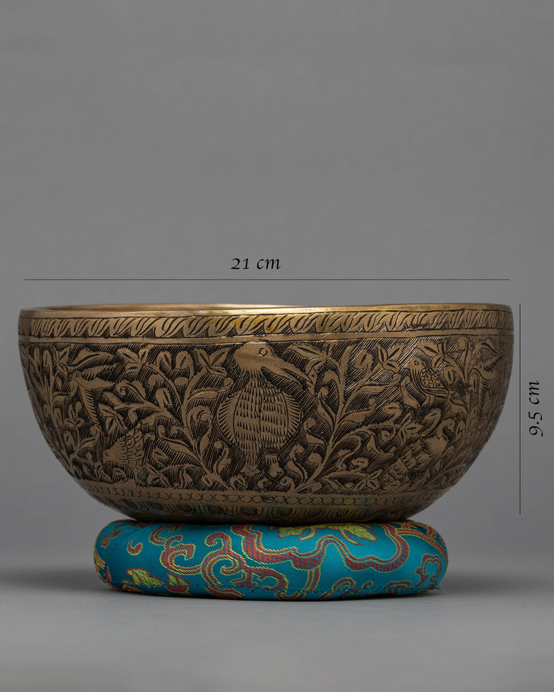 Nepalese Carved Singing Bowl | Hand-hammered Bowl | Sound Therapy