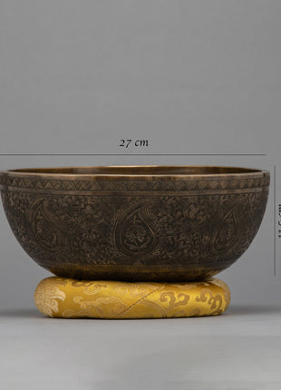 Buddhist Singing Bowl | Traditional Art | Antique Carved Bowl